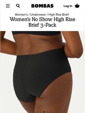 2 pack Bombas No Show High Rise Brief size small- black NWT never opened